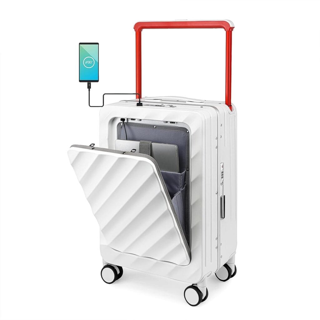 Maleta Inteligente Sea Choice con Bolsillo central , puerto de carga tipo C y USB , cerradura TSA y 8 Ruedas