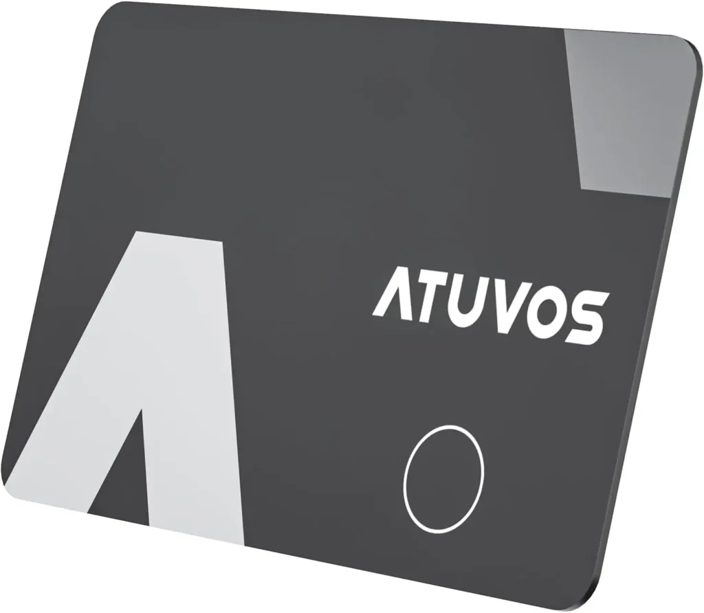 Localizador Bluetooth  Atuvos Card , para aquellos objetos planos como billeteras, carpetas, y bolsillos de objetos valiosos. 