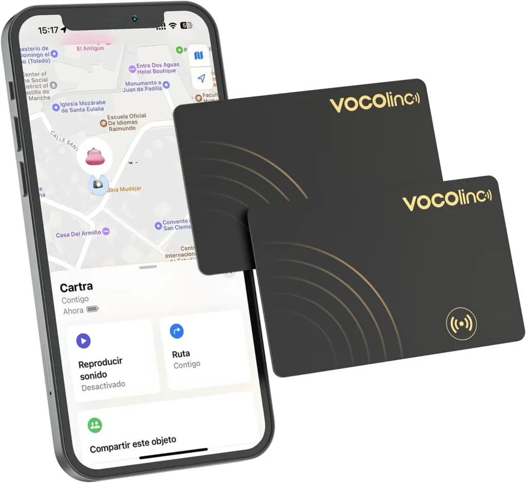 Tarjeta localizadora Bluetooth VOCOlinc AirTracker Card compatible con Apple Buscar