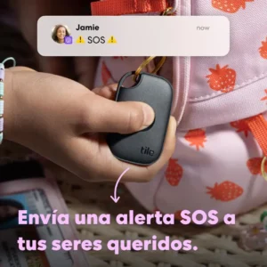 🆘 Botón SOS del Tile Pro 2024 para alertas de emergencia desde la mochila o llavero.