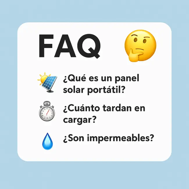 Preguntas frecuentes sobre cargadores solares portátiles: qué son, cuánto tardan en cargar y si son impermeables ☀️🔋💧