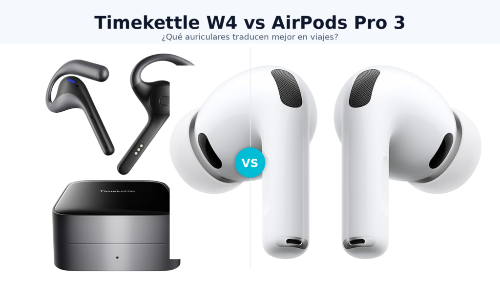 Timekettle W4 vs AirPods Pro 3: comparación de auriculares con traducción simultánea y cancelación de ruido para viajes y conversaciones en otros idiomas 🎧🌍✈️